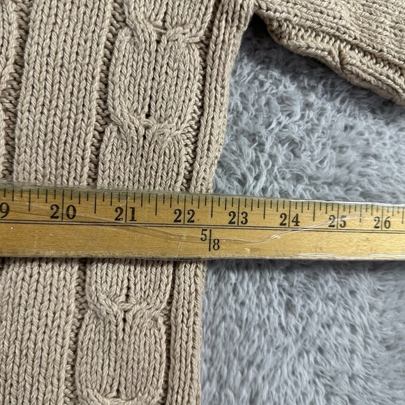 VINTAGE‎ Fisherman Cable Knit Sweater Mens XL Beige Earth Tones Heavyweight USA - Picture 5 of 8